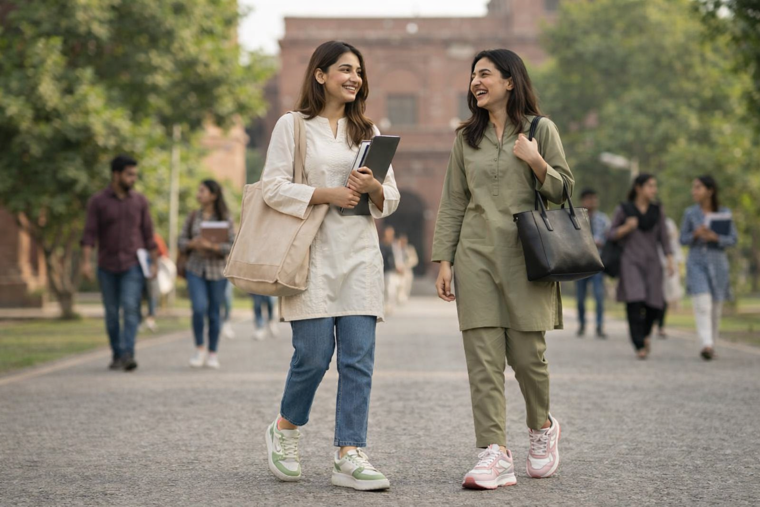 Why University Girls in Pakistan Choose Chunky Sneakers and Tote Bags