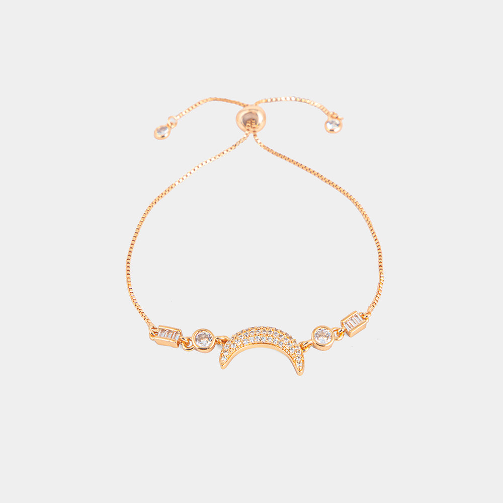 Gold-Tone Crescent Moon Bracelet