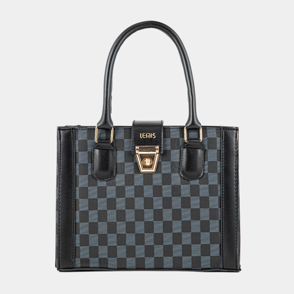 Black Checkered Handbag