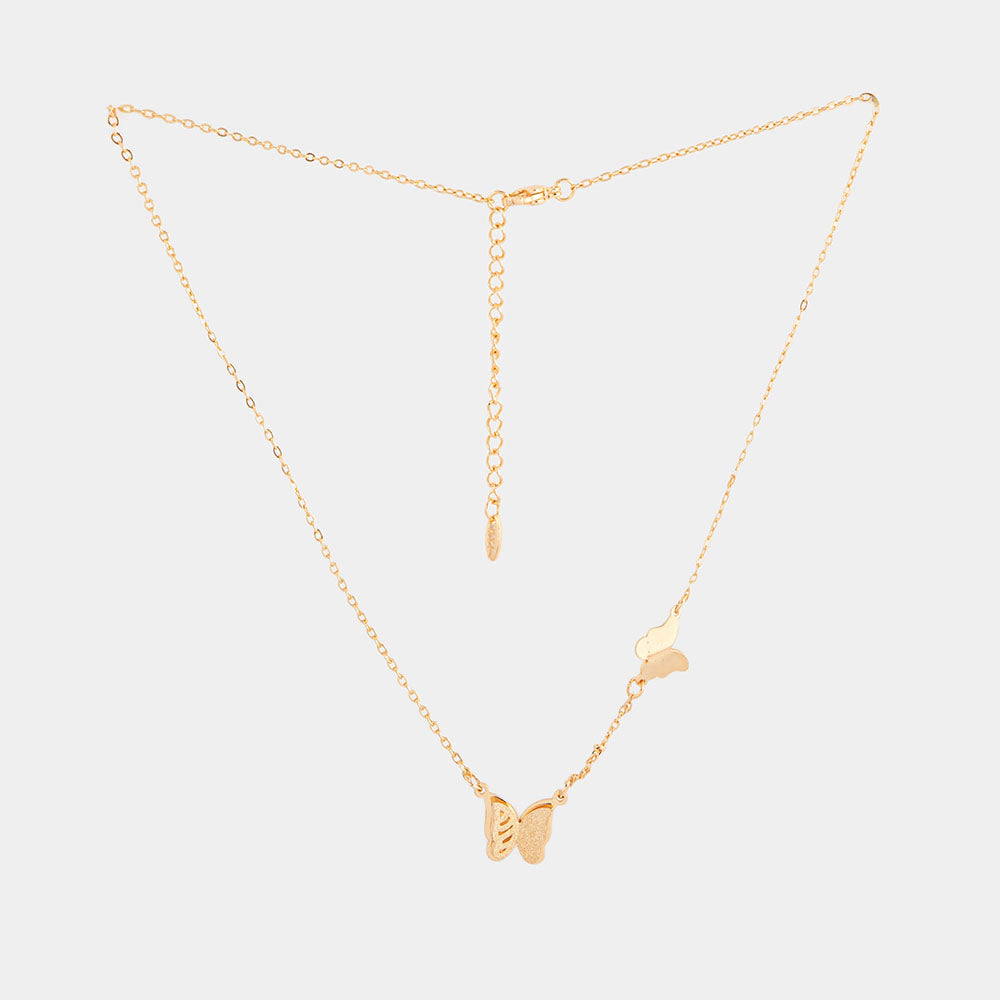 Gold-Tone Butterfly Necklace