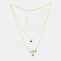 Heart and Flower Layered Necklace