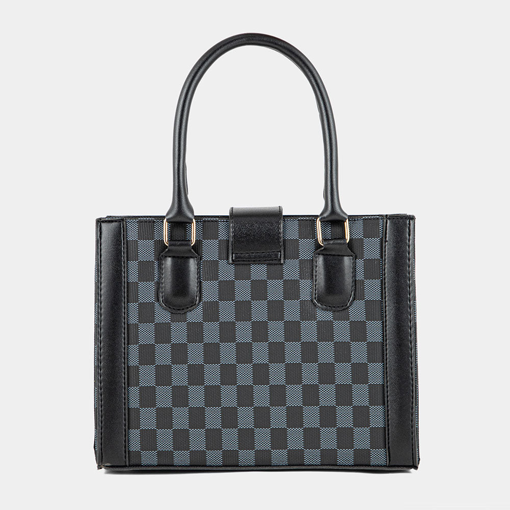 Black Checkered Handbag