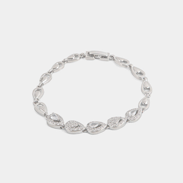 Pear-Shaped Crystal Bracelet